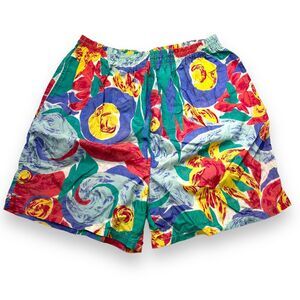 Vintage Unbranded Art to Wear Multicolor Nylon Parachute Shorts Men's L